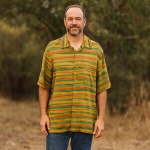 Jhane Barnes Platinum Collection Retro Button Down Shirt Size M